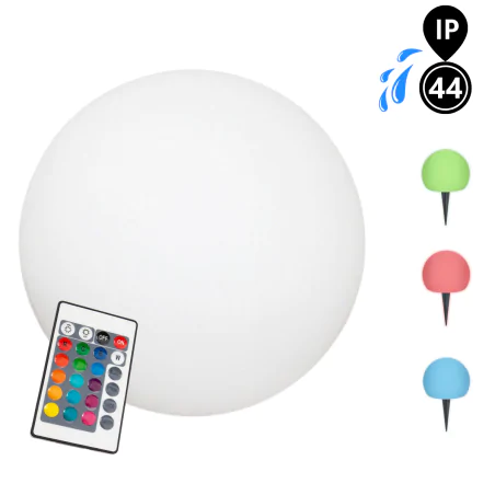 Lampy-solarne - lampa solarna kula ogrodowa 17cm wbijana z kolorowym światłem vo1928 volteno 