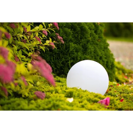 Lampy-solarne - lampa solarna kula ogrodowa 17cm wbijana z kolorowym światłem vo1928 volteno 