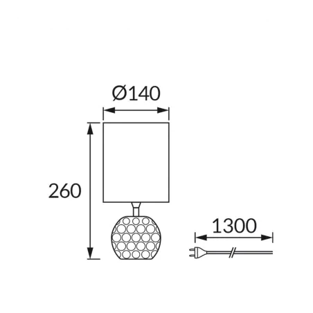 Lampki-nocne - lampka nocna w stylu glamour z czarnymkloszem e14 dragona 04726 ideus 