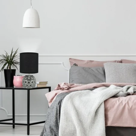 Lampki-nocne - lampka nocna w stylu glamour z czarnymkloszem e14 dragona 04726 ideus 