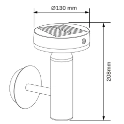 Lampy-solarne - lampa solarna elewacyjna kinkiet czarny z możliwością ładowania przez usb gwinea 329783 polux-goldlux 