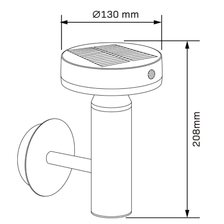 Lampy-solarne - lampa solarna elewacyjna kinkiet czarny z możliwością ładowania przez usb gwinea 329783 polux-goldlux 