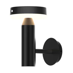 Lampy-solarne - lampa solarna elewacyjna kinkiet czarny z możliwością ładowania przez usb gwinea 329783 polux-goldlux 