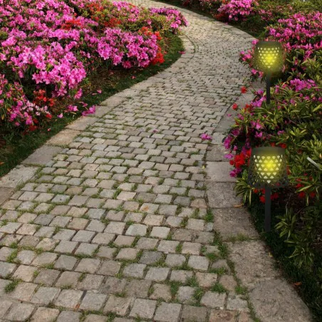 Lampy-solarne - lampka solarna stołowa i wbijana 2w1 ażurowa ładowalna azura ideus 