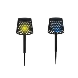 Lampy-solarne - lampka solarna stołowa i wbijana 2w1 ażurowa ładowalna azura ideus 