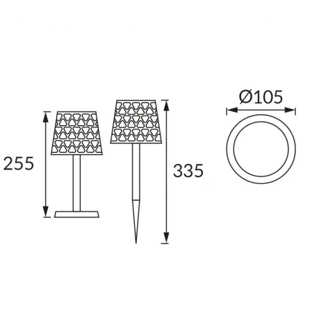 Lampy-solarne - lampka solarna stołowa i wbijana 2w1 ażurowa ładowalna azura ideus 