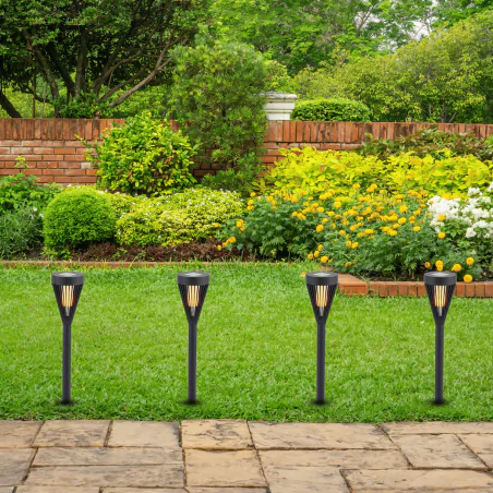 Lampy-solarne - lampa solarna pochodnia wbijana do ogródka eko1450 eko-light 