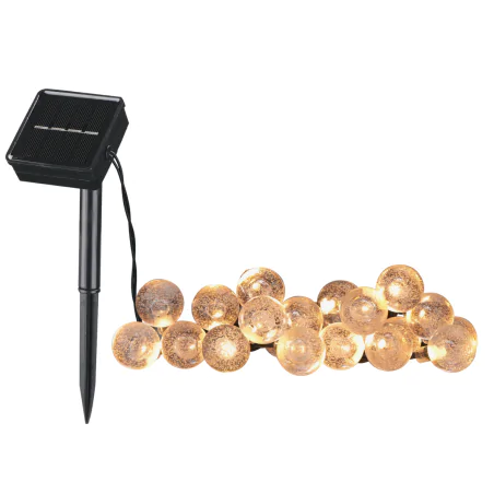 Swiecace-kule-i-girlandy - girlanda solarna led 20 kuleczek z ciepłym światłem bubble glass 329479 polux-goldlux 