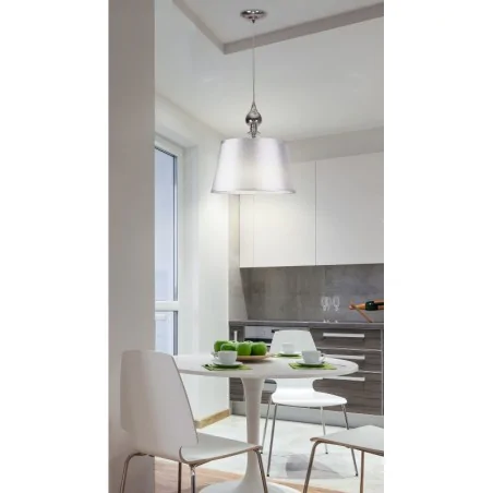 Oswietlenie - prima lampa wisząca chromowy 1x60 e27 abażur srebrny candellux 