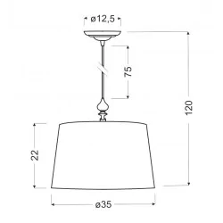Oswietlenie - prima lampa wisząca chromowy 1x60 e27 abażur srebrny candellux 