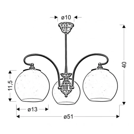 Oswietlenie - orbit lampa wisząca 3x60w e27 patynowa miedź candellux 