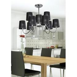 Oswietlenie - sorento lampa wisząca 9x40w e14 chrom abażur czarny candellux 