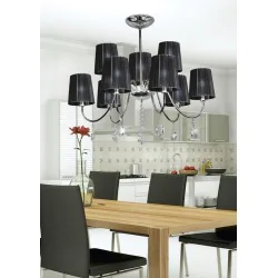 Oswietlenie - sorento lampa wisząca 9x40w e14 chrom abażur czarny candellux 