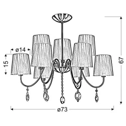 Oswietlenie - sorento lampa wisząca 9x40w e14 chrom abażur czarny candellux 