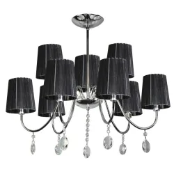 Oswietlenie - sorento lampa wisząca 9x40w e14 chrom abażur czarny candellux
