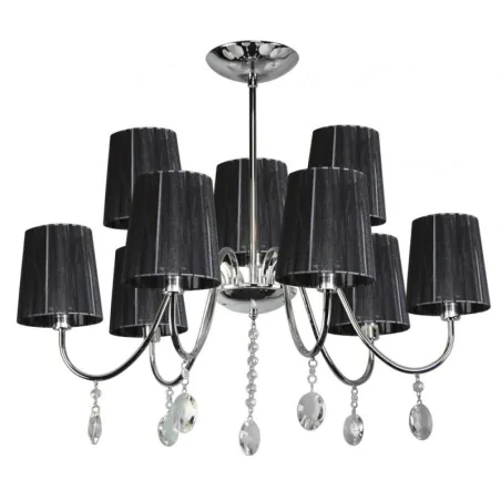 Oswietlenie - sorento lampa wisząca 9x40w e14 chrom abażur czarny candellux 