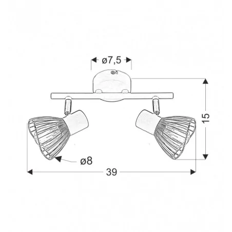 Oswietlenie - fly lampa sufitowa listwa 2x40w e14 biały/chrom candellux 