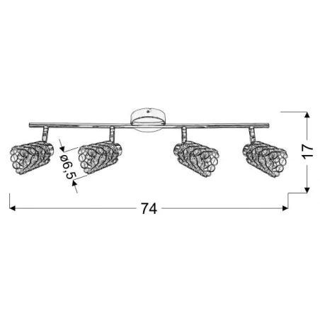Oswietlenie - york lampa sufitowa listwa 4x40w g9 chrom candellux 