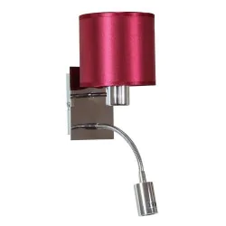 Oswietlenie - sylwana lampa kinkiet 1x40w e14 + led z wyłącznikiem chrom / burgund ciemny candellux