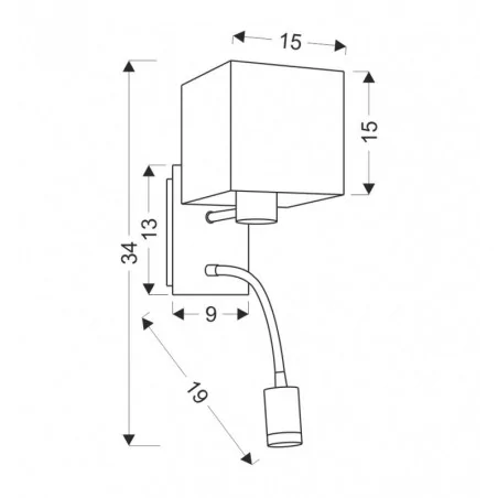 Oswietlenie - sylwana lampa kinkiet 1x40w e14 + led z wyłącznikiem chrom / biały kwadrat candellux 