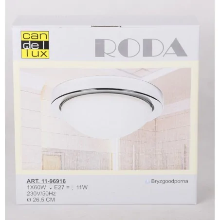 Oswietlenie - roda lampa sufitowa plafon 265 1x60w e27 chrom ip44 candellux 