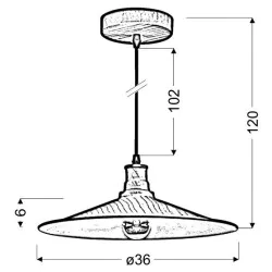 Oswietlenie - barn lampa wisząca 36 talerzowy 1x60w e27 brązowy candellux 