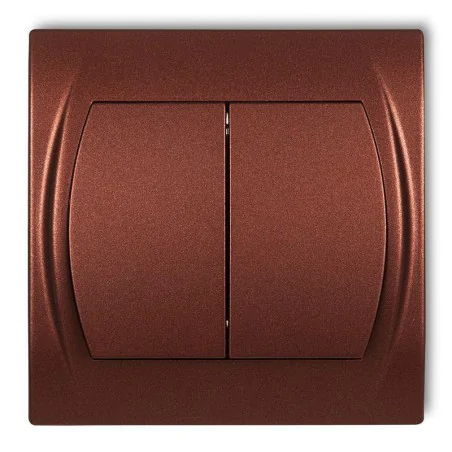 Wylaczniki-podwojne - włącznik świecznikowy brązowy metalik 9lwp-2 logo karlik 