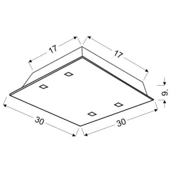 Oswietlenie - fontana lampa sufitowa plafon 30x30 1x60w e27 kryształki candellux 