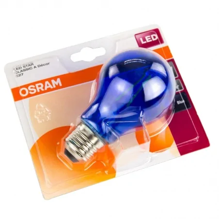Gwint-trzonek-e27 - niebieska żarówka led star decor classic a a60 2w 10lm 9000k osram 