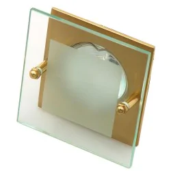 Oswietlenie - sz-04 sg mr16 satyna złoto opr.kwadrat stała szkło candellux