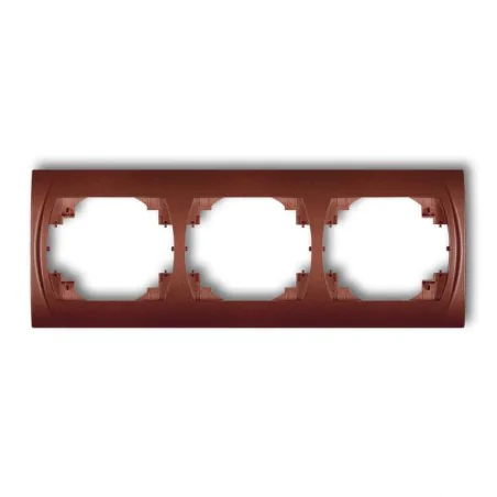 Ramki-potrojne - ramka potrójna pozioma brązowy metalik 9lrh-3 logo karlik 