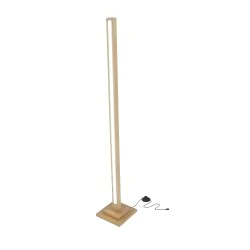 Oswietlenie - alset lampa podłogowa drewno buk + srebrny 1x8w led 4000 candellux 