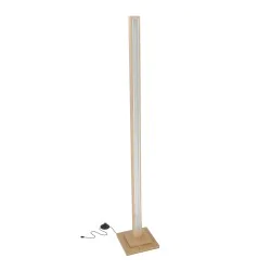 Oswietlenie - alset lampa podłogowa drewno buk + srebrny 1x8w led 4000 candellux 