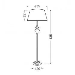Oswietlenie - prima lampa podłogowa chromowy 1x60 e27 abażur srebrny candellux 