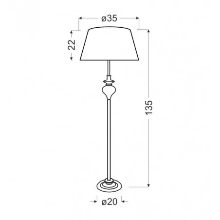 Oswietlenie - prima lampa podłogowa chromowy 1x60 e27 abażur srebrny candellux 