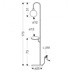 Oswietlenie - vanity lampa podłogowa czarny 1x40w g9 candellux 