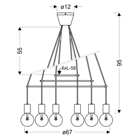 Oswietlenie - vider lampa wisząca czarny 6x40w e27 candellux 