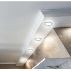 Oswietlenie - ssp-28 al/tr lampa stropowa srebrny 2x5w led 6500k klosz bezbarwny candellux 