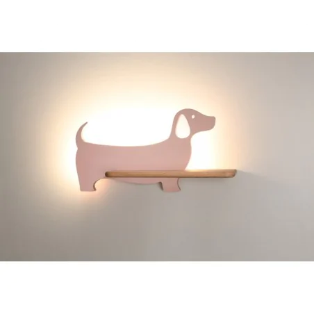 Oswietlenie - dog lampa kinkiet 5w led 4000k iq kids różowy candellux 