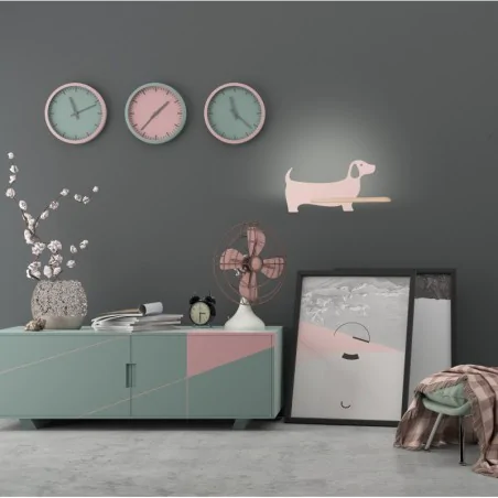 Oswietlenie - dog lampa kinkiet 5w led 4000k iq kids różowy candellux 