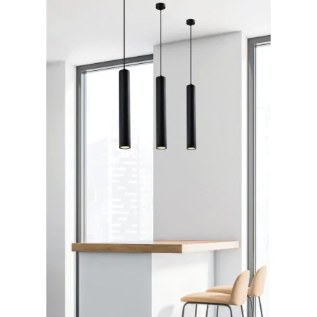 Oswietlenie - tubo lampa wisząca czarny 1x25w gu10 klosz 40cm czarny candellux 