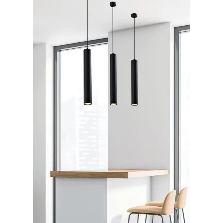 Oswietlenie - tubo lampa wisząca czarny 1x25w gu10 klosz 40cm czarny candellux 