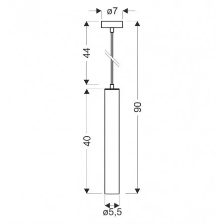 Oswietlenie - tubo lampa wisząca czarny 1x25w gu10 klosz 40cm czarny candellux 
