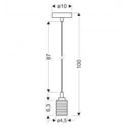 Oswietlenie - zawiesie metalowe rl-lpp060ax 1x60w e27 czarny candellux 