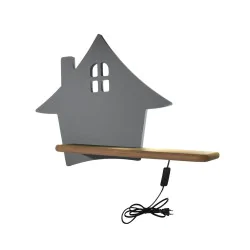 Oswietlenie - house lampa kinkiet 4w led 4000k kl iq kids z przewodem z wł. i wtyczką szary candellux