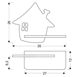 Oswietlenie - house lampa kinkiet 4w led 4000k kp iq kids z przewodem z wł. i wtyczką czarny candellux 