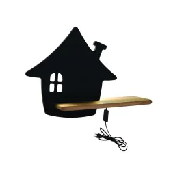 Oswietlenie - house lampa kinkiet 4w led 4000k kp iq kids z przewodem z wł. i wtyczką czarny candellux