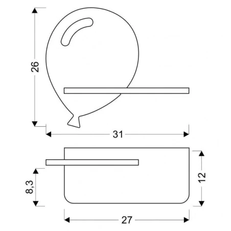 Oswietlenie - baloon lampa kinkiet 4w led 4000k z otworem iq kids z przewodem z wł. i wtyczką niebieski candellux 