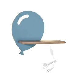 Oswietlenie - baloon lampa kinkiet 4w led 4000k z otworem iq kids z przewodem z wł. i wtyczką niebieski candellux