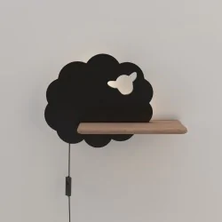Oswietlenie - sheep lampa kinkiet 5w led 4000k iq kids z przewodem z wł. i wtyczką czarny candellux 